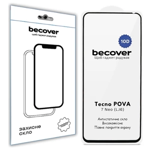 Скло захисне BeCover 10D Tecno POVA 7 Neo (LJ6) Black (714921) зображення 1