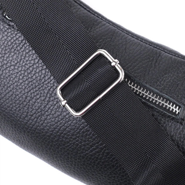 Сумка Shvigel Бананка унисекс из натуральной кожи Черная (22824) - изображение 5