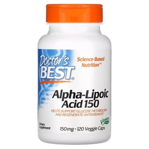 Антиоксидант Doctor's Best Альфа-Липоевая кислота, 150 мг, Alpha-Lipoic Acid, 120 вегетарианс (DRB-00104) изображение 1