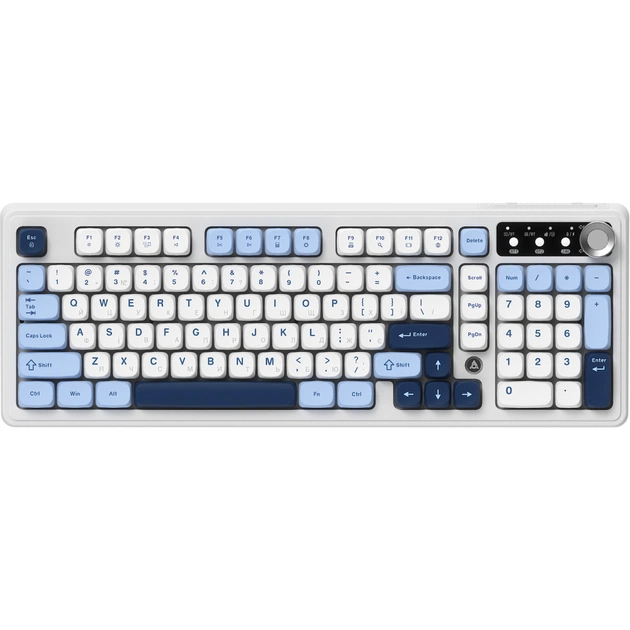 Клавіатура Ajazz AF98 Plus Wireless/Bluetooth/USB UA White/Blue (AF98-PLUS-GB) - picture 1