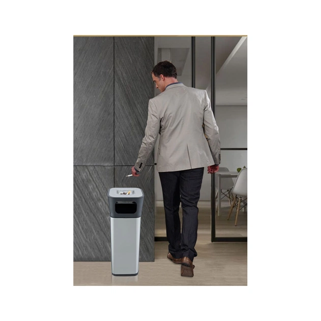 Контейнер для сміття JAH квадратный з попільничкою Срібний металік 25 л (6331) - picture 4