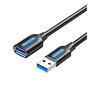 Дата кабель USB 3.2 AM/AF 2.0m 10Gbps PVC black Vention (CBOBH) - зменшене зображення 1