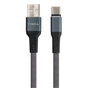 Дата кабель USB 2.0 AM to USB-C 1.0m flat nylon gray Vinga (VCPDCTCFNB1GR) - зменшене зображення 2