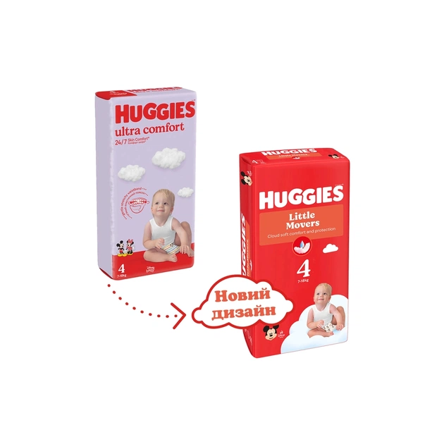Підгузки Huggies Little Movers 4 (7-18 кг) Jumbo 50 шт (5029053567587) - picture 3