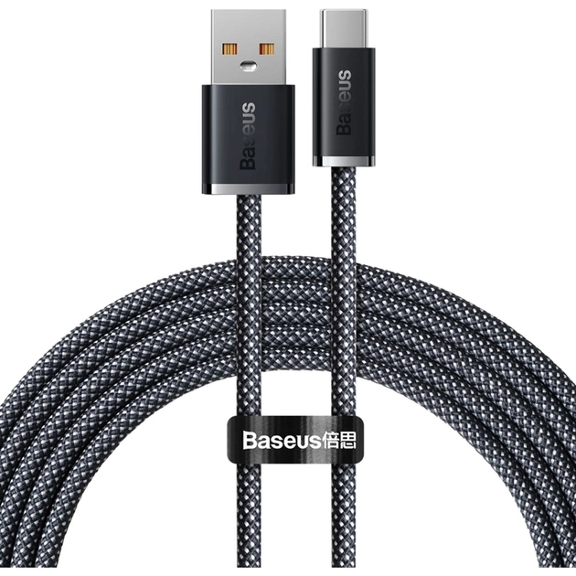 Дата кабель USB 2.0 AM to USB-C 2.0m 5A Gray Baseus (CALD000716) - изображение 1