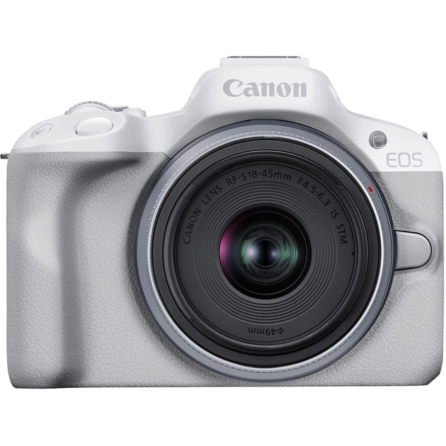 Цифровий фотоапарат Canon EOS R50 + RF-S 18-45 IS STM White (5812C030) - изображение 1