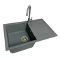 Мийка кухонна Adamant Horizon сірий + змішувач + дозатор (1824296901504) - зменшене зображення 2
