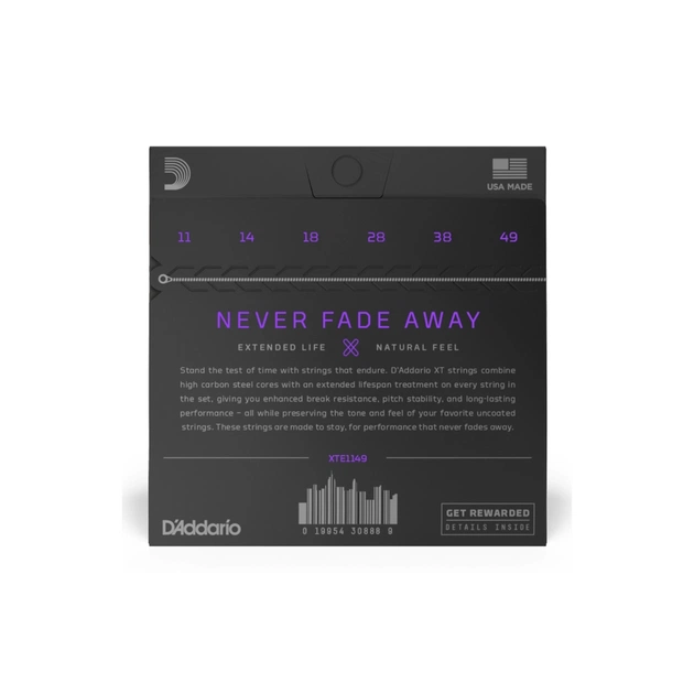 Струни для гітари D'Addario XT ELectric Nickel Plated Steel Medium (11-49) (XTE1149) - picture 3