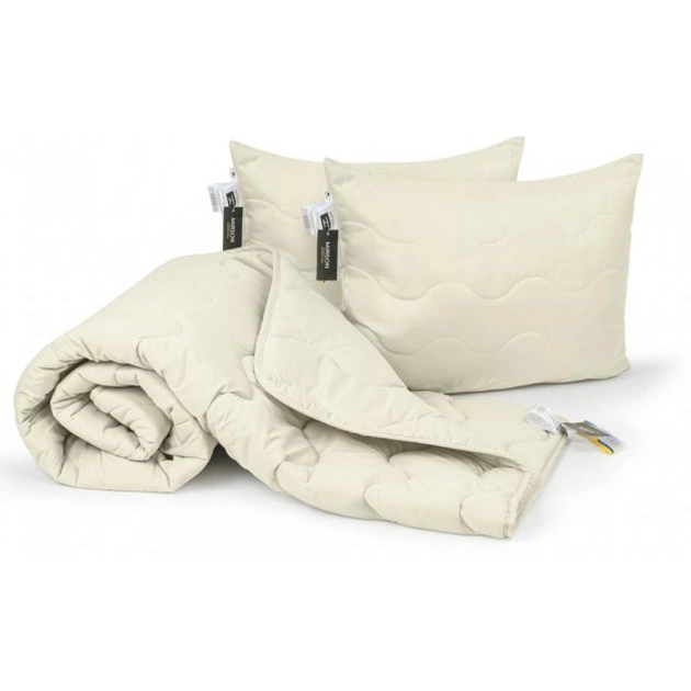 Ковдра MirSon Набір BamBoo №1686 Eco Light Creamy 220х240 + 2 подушки (2200002655859) - зображення 1