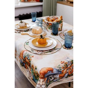 Скатертина Прованс гобеленова Гарбузові гноми 135х260 (036245) зображення 1