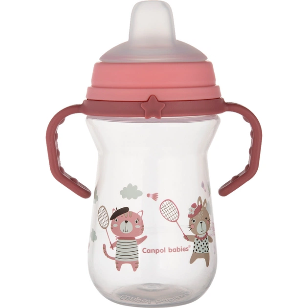 Поїльник-непроливайка Canpol babies Bonjour Paris з силіконовим носиком FirstCup 250 мл Рожева (56/613_pin) - picture 1