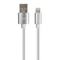 Дата кабель USB 2.0 AM to Lightning 1m nylon silver Vinga (VCPDCLNB1S) - зменшене зображення 2