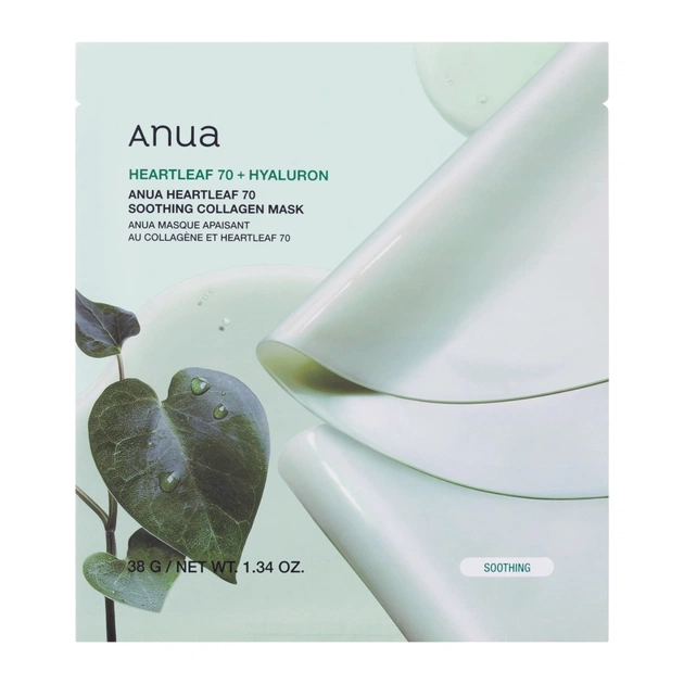 Маска для обличчя Anua Heartleaf 70% Soothing Collagen Mask 38 г (8809640737374) - picture 1