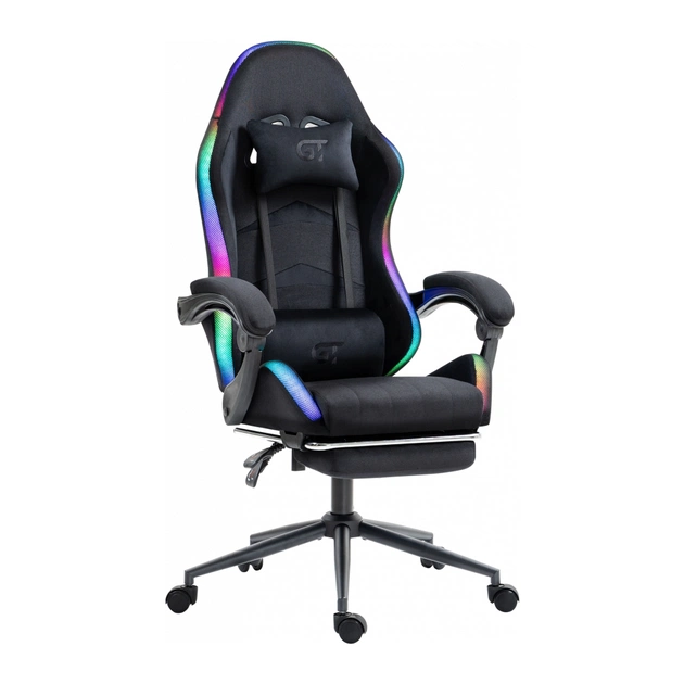 Кресло игровое GT Racer X-2325 Fabric Black LED (X-2325 Fabric Black L) - изображение 1