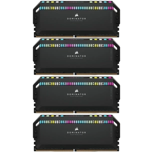 Модуль пам'яті для комп'ютера DDR5 64GB (4x16GB) 6200 MHz Dominator Platinum RGB Black Corsair (CMT64GX5M4B6200C32) зображення 1