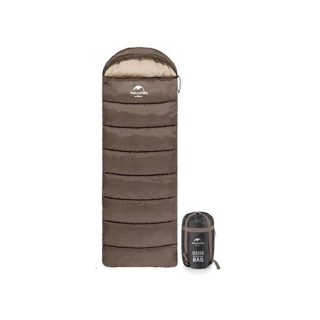 Спальний мішок Naturehike з капюшоном U250 NH20MSD07 (6°C) правий, коричневий (6927595767207-R) - зображення 1