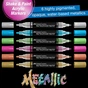 Набір маркерів Faber-Castell акрилові двобічні Black Edition Shake & Paint Acrylic Marker, 6 кольорів металіків (33049) - зменшене зображення 2