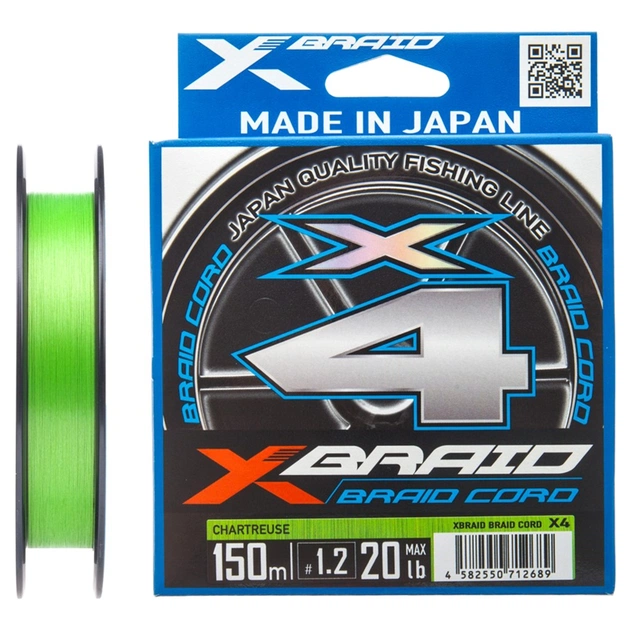 Шнур YGK X-Braid Braid Cord X4 150m 0.4/0.104mm 8lb/3.6kg (5545.03.57) - зображення 1