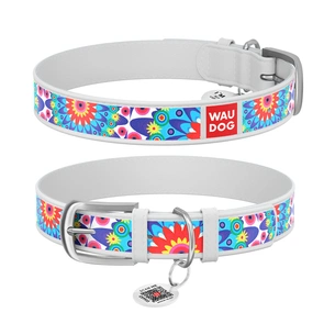 Нашийник для тварин WAUDOG Design з QR паспортом "Квіти" XS Ш 12 мм Д 21-29 см білий (376015) зображення 1