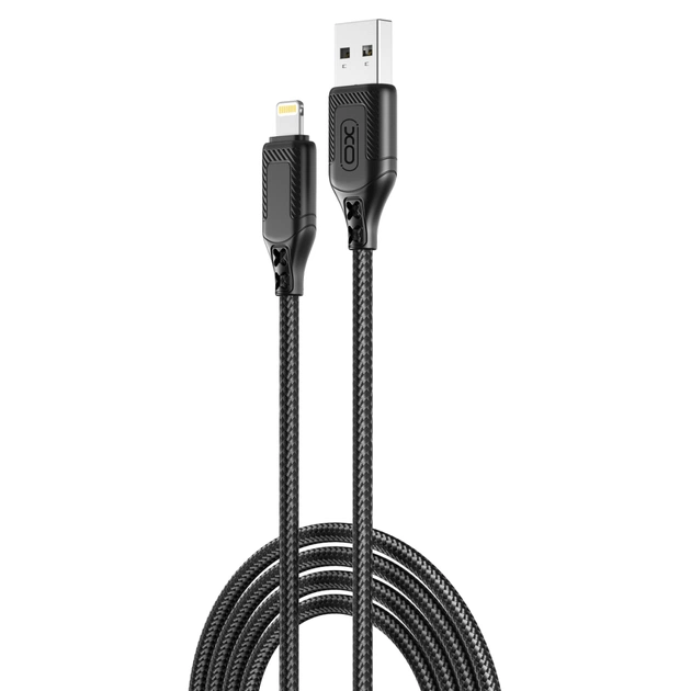 Дата кабель USB 2.0 AM to Lightning 1.0m braided black XO (NB235_L_Black) - изображение 1