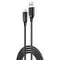 Дата кабель USB 2.0 AM to Lightning 1.0m braided black XO (NB235_L_Black) - зменшене зображення 1
