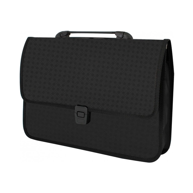 Папка - портфель Economix на застібці, фактура Вишиванка, чорний (E31641-01) - picture 1