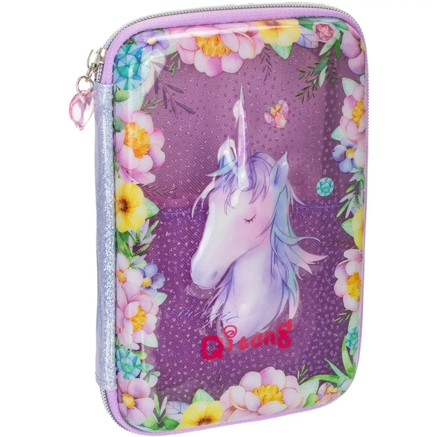 Пенал Cool For School з віконцем 1 відділення з органайзером фіолетовий (QT-5750-Purple) - зображення 1