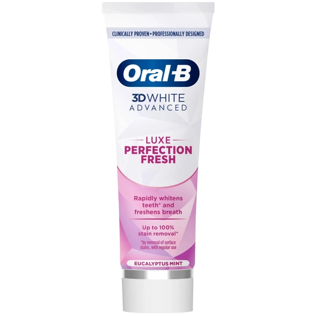 Зубна паста Oral-B 3D White Advanced Luxe Perfection Прохолода м'яти та евкаліпту 75 мл (8700216922739) - picture 3