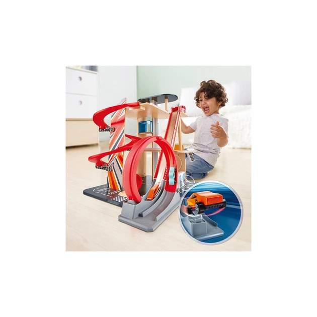 Автотрек Hape з паркінгом, ліфтом і вертолітним майданчиком (E3019A) - picture 7