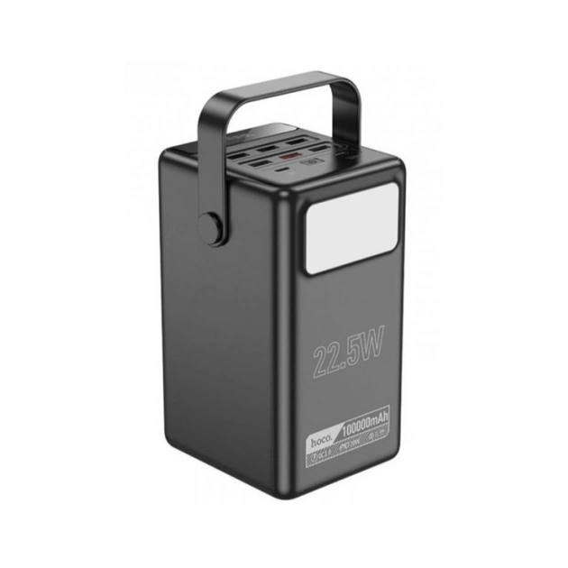 Батарея універсальна HOCO 100000mAh Endure 22.5W PD, QC, LED Lamp, Black (DB03 / 714721) - зображення 1