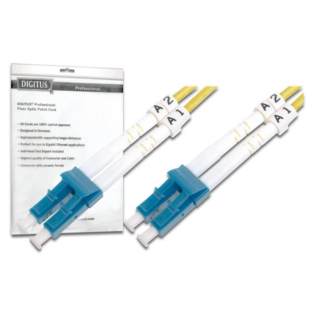 Оптичний патчкорд Digitus LC/UPC-LC/UPC,9/125,OS2(Singlemode),Duplex,10m (DK-2933-10) - picture 1