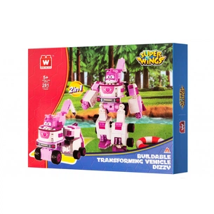 Конструктор Super Wings Small Blocks 2-in-1 Buildable Transforming Vehicle Dizzy, Ді (EU385006) зображення 1