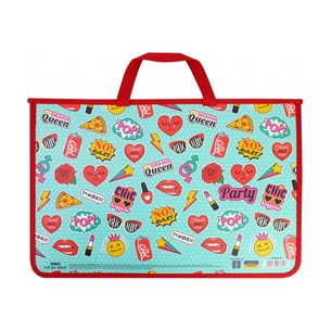 Папка - портфель Maxi А4 пластиковий на блискавці Colorfull (MX30001-08) зображення 1