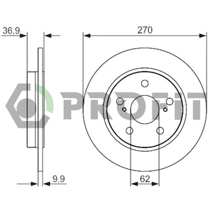 Гальмівний диск Profit 5010-1645 зображення 1