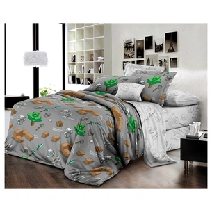 Постільна білизна MirSon Бязь Premium 17-0416 Minecraft Євро (2200002966177) зображення 1