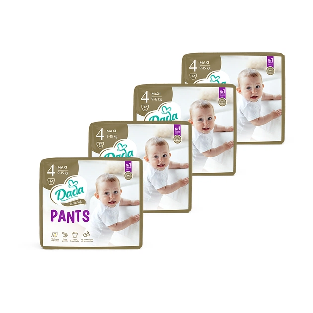 Підгузки Dada Extra Soft 4 Maxi (9-15 кг) 128 шт (4 упаковки по 32 шт) (4820174989606) - зображення 1