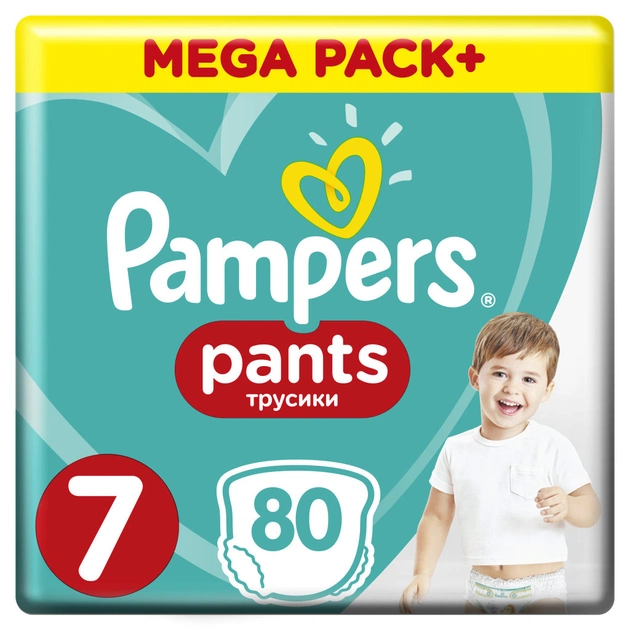 Підгузки Pampers трусики Pants Розмір 7 (17+ кг), 80 шт (8001841133812) - изображение 1