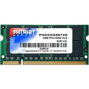 Модуль пам'яті для ноутбука SoDIMM DDR2 2GB 667 MHz Patriot (PSD22G6672S) зображення 1