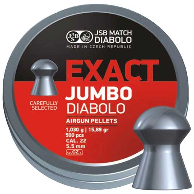 Пульки JSB Exact Jumbo 5,5 мм 1,03 г 500 шт/уп (546245-500) - изображение 1