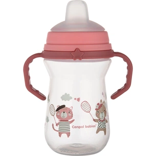 Поїльник-непроливайка Canpol babies Bonjour Paris з силіконовим носиком FirstCup 250 мл Рожева (56/613_pin) зображення 1