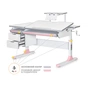 Парта Mealux Hamilton Multicolor Pink з полицею S-50 (BD-680 W/G MC +PN +S50 WG) - зменшене зображення 1