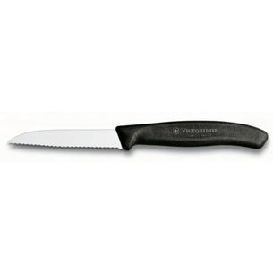 Кухонний ніж Victorinox SwissClassic для овочів 8см, хвилясте лезо, чорний (6.7433) зображення 1