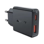 Зарядний пристрій Acefast 2xUSB 30W (USB-C+USB-A) Gan A69 ultra-thin Fast Charger Black (6974316282709) - зменшене зображення 1