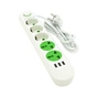 Мережевий фільтр живлення Voltronic F02U, 3роз EU + 2роз Universal, 3*USB White (F02U-White) - зменшене зображення 1