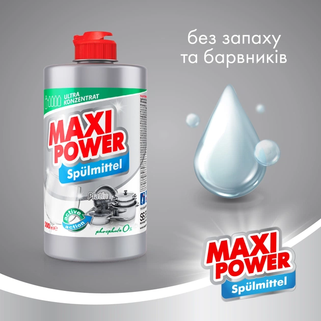 Засіб для ручного миття посуду Maxi Power Платинум 500 мл (4823098411949) - изображение 2