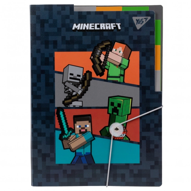 Папка на резинках Yes A4 з трьома роздільниками Minecraft (492112) - изображение 1