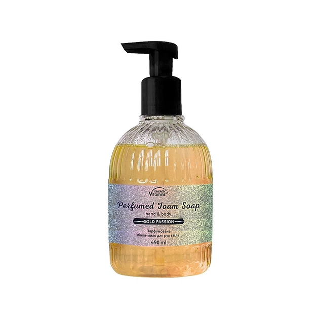Мило-пінка Energy of Vitamins Perfumed Foam Soap Hand & Body Gold Passion 490 мл (4823080006825) - зображення 1