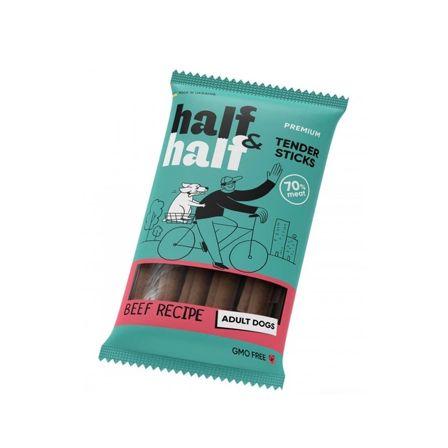 Лакомство для собак Half&Half в форме мясных палочек с говядиной 100 г (4823082431762) - изображение 1