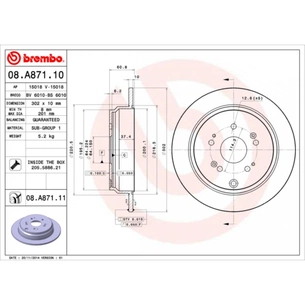 Гальмівний диск Brembo 08.A871.10 зображення 1