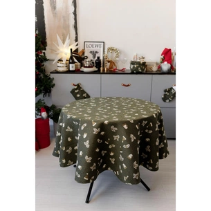 Скатертина Прованс Шапочки на зеленому Dх180 см (036870) зображення 1